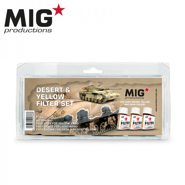 MIG FILTER PAINTS, DESERT & YELLOW SET, 3x35ML