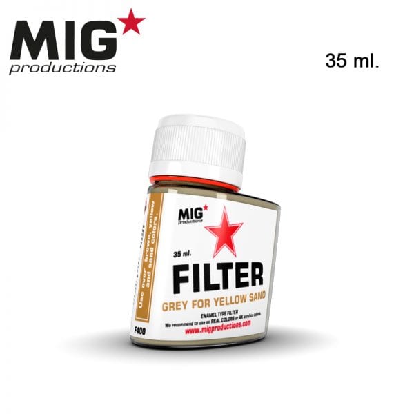 MIG FILTER PAINTS, GREY FOR YELLOW SAND, 35ML