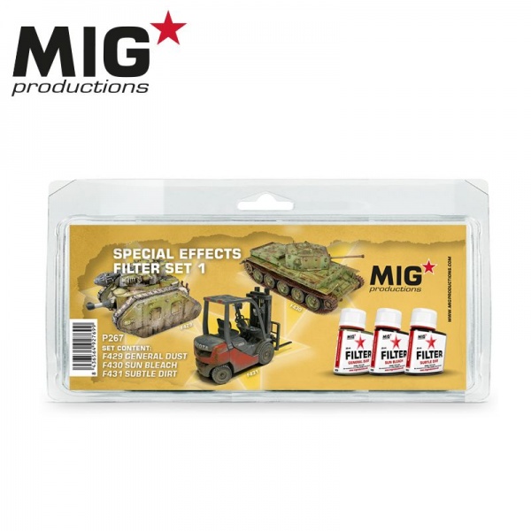 MIG FILTER PAINTS, SPECIAL EFFECTS SET 1, 3x35ML