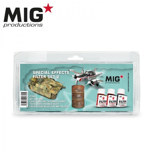MIG FILTER PAINTS, SPECIAL EFFECTS SET 2, 3x35ML