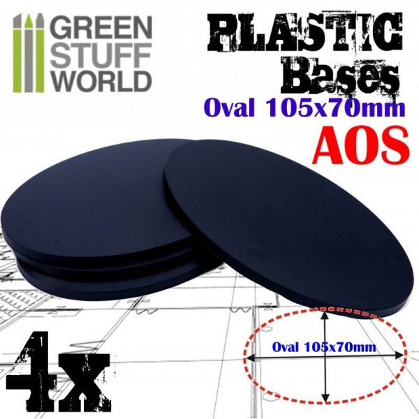 Plastic Bases, Oval Pill, AOS, 105x70mm