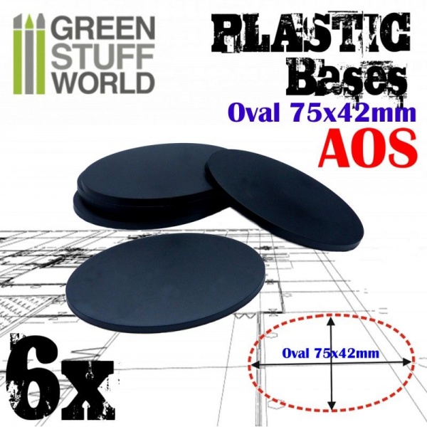 Plastic Bases, Oval Pill, AOS, 75x42mm