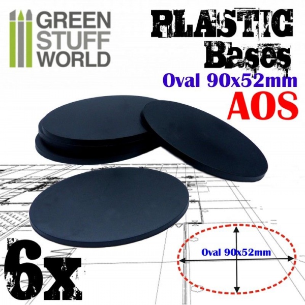 Plastic Bases, Oval Pill, AOS, 90x52mm