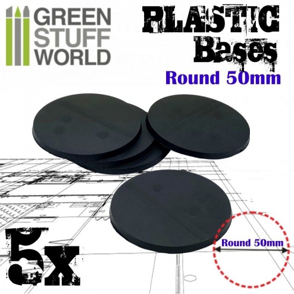 Plastic Bases, Round, BLACK, 50mm