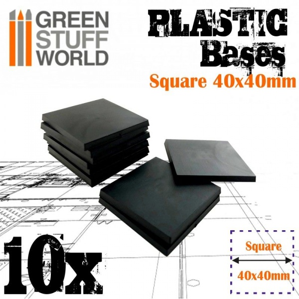 Plastic Bases, Square, 40x40mm