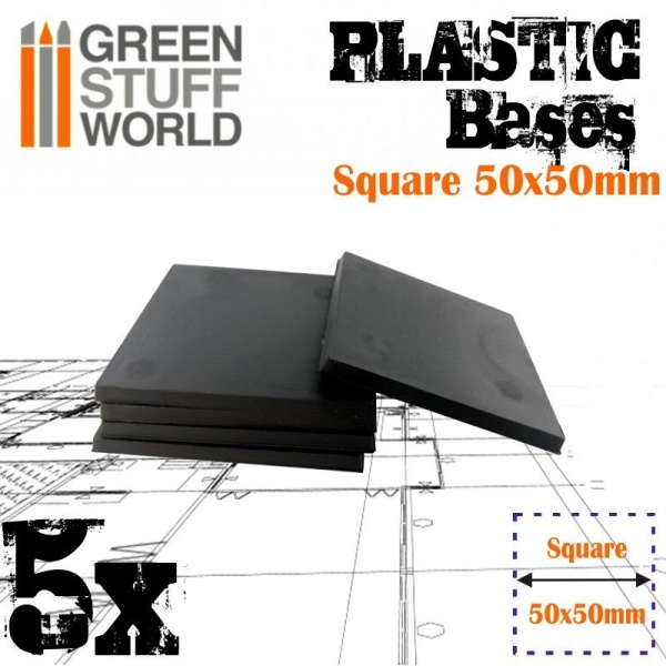 Plastic Bases, Square, 50x50mm