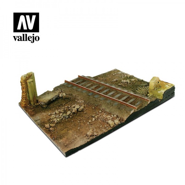SC104 Vallejo Scenics: Country Road Cross With Railway Section 31x21, 1:35 SCALE