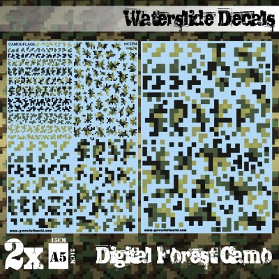 Waterslide Decals - Digital Forest Camo