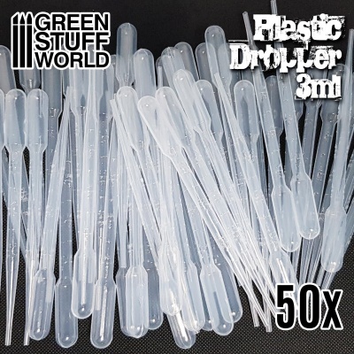50x Long Droppers with Suction Bulb, 3ML