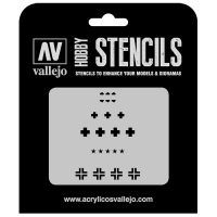 ST-AFV001 Vallejo Hobby Stencils - Assorted German WWII Tank Marks, 1/35 Scale