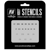 ST-AFV003 Vallejo Hobby Stencils - Soviet Numbers WWII, 1/35 Scale