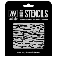 ST-CAM004 Vallejo Hobby Stencils - Pixelated Modern Camo, 1/35 Scale