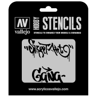 ST-LET004 Vallejo Hobby Stencils - Street Art no. 2, 1/35 Scale