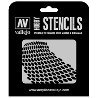 ST-SF003 Vallejo Hobby Stencils - Distorted Honeycomb, 1/35 Scale