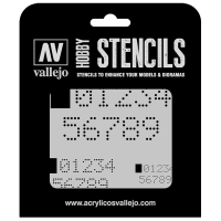 ST-SF004 Vallejo Hobby Stencils - Digital Numbers, 1/35 Scale