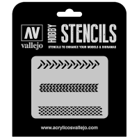 ST-TX002 Vallejo Hobby Stencils - Tyre Marks, 1/35 Scale