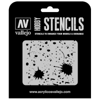 ST-TX003 Vallejo Hobby Stencils - Splash & Stains, 1/35 Scale