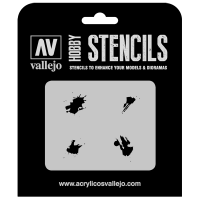 ST-TX004 Vallejo Hobby Stencils - Petrol Spills, 1/35 Scale
