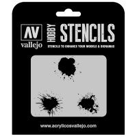 ST-TX005 Vallejo Hobby Stencils - Paint Stains, 1/35 Scale