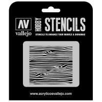 ST-TX007 Vallejo Hobby Stencils - Wood Texture no. 2, 1/35 Scale